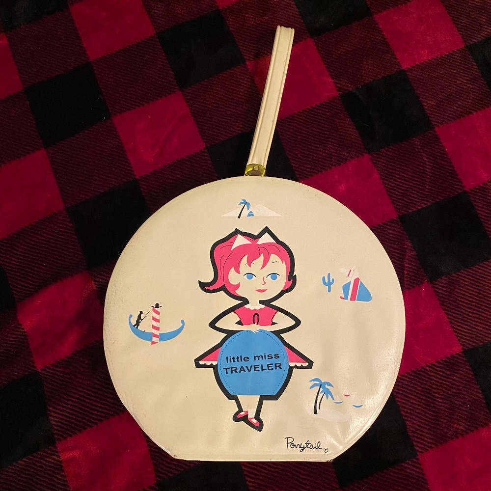 Vintage Ponytail Little Miss Traveler Round Train